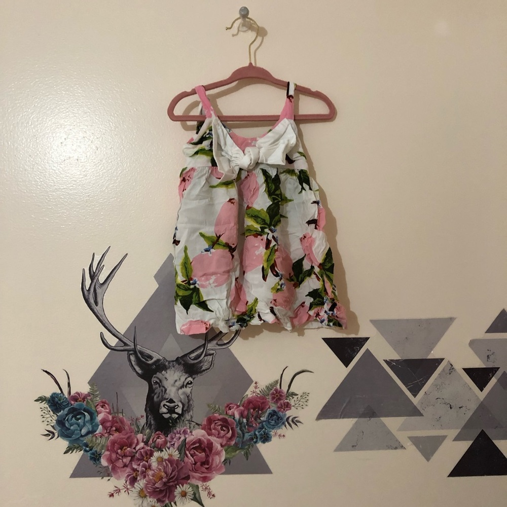 Pink Lemon Bow Dress sz 6-9m